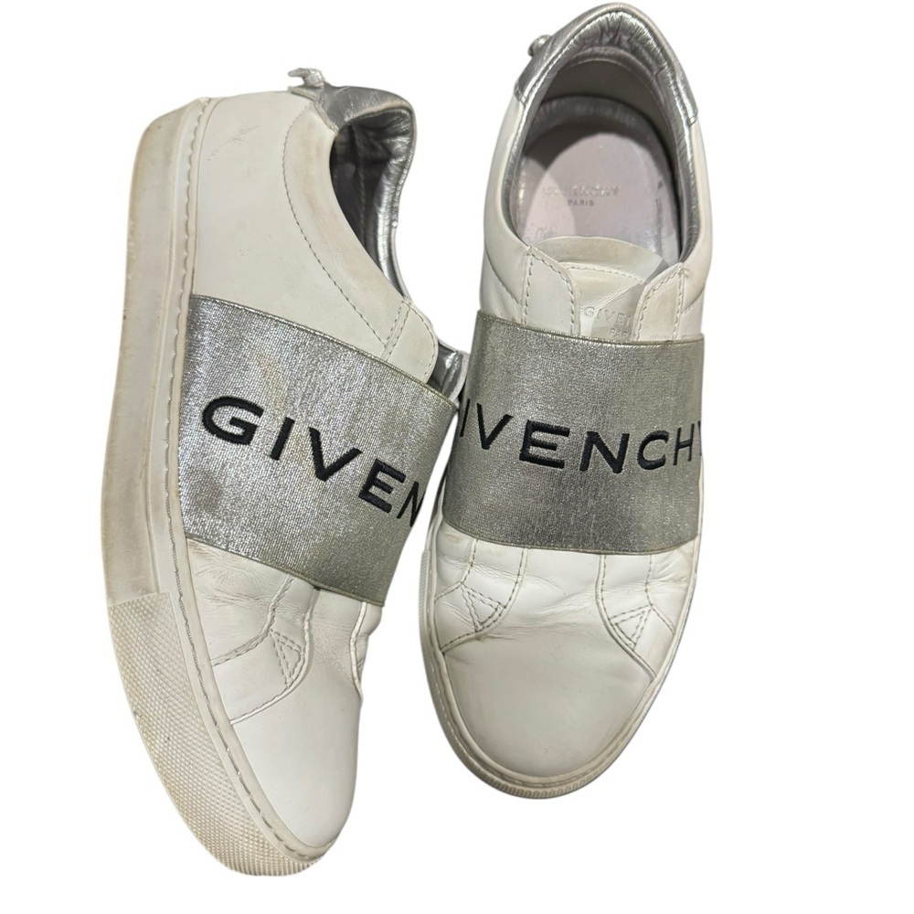 Givenchy Urban Argent White and Silver Street Sneakers- Size 38 1/2 or   U.S 8